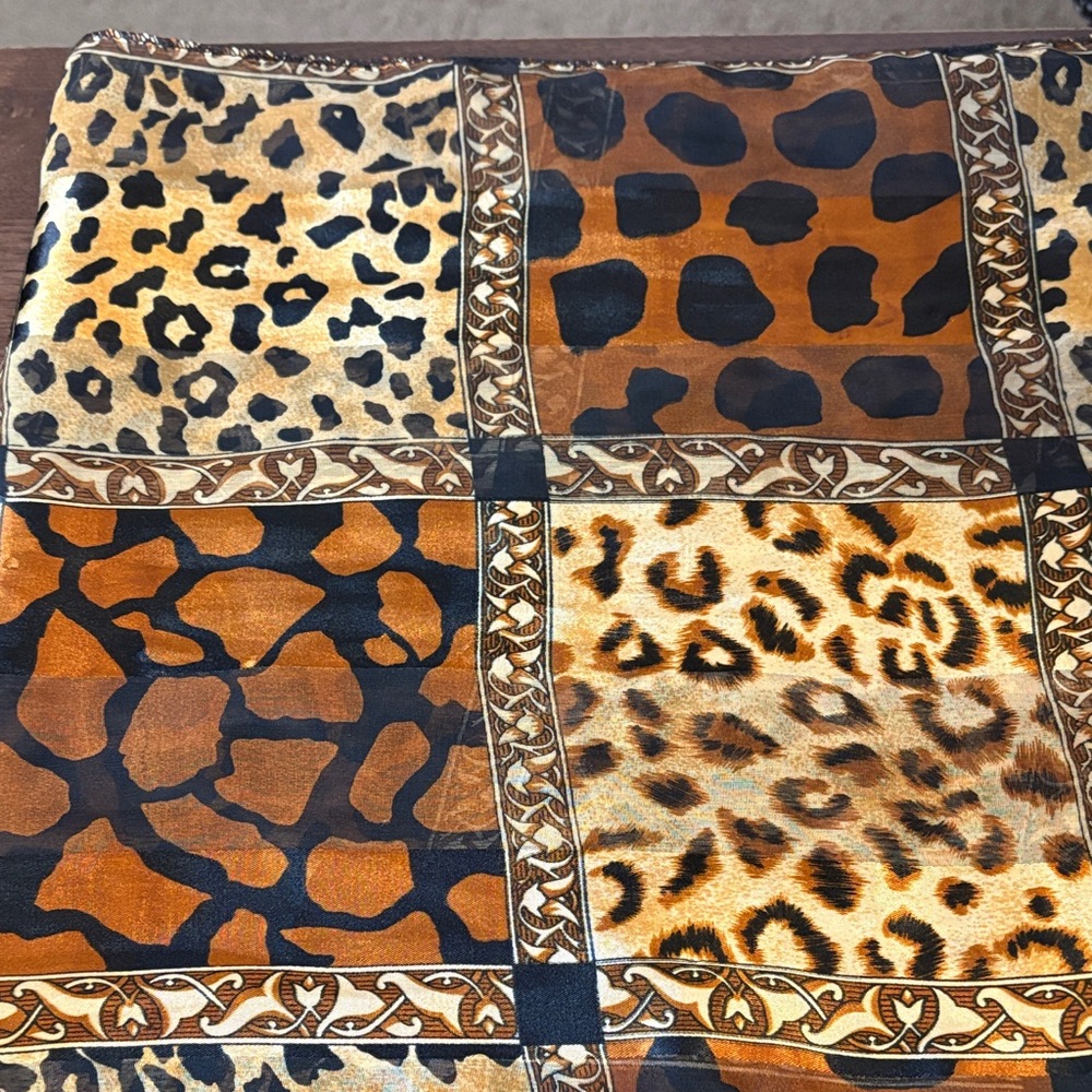 SOLD Vintage 60 X 14 Leopard Print Scarf